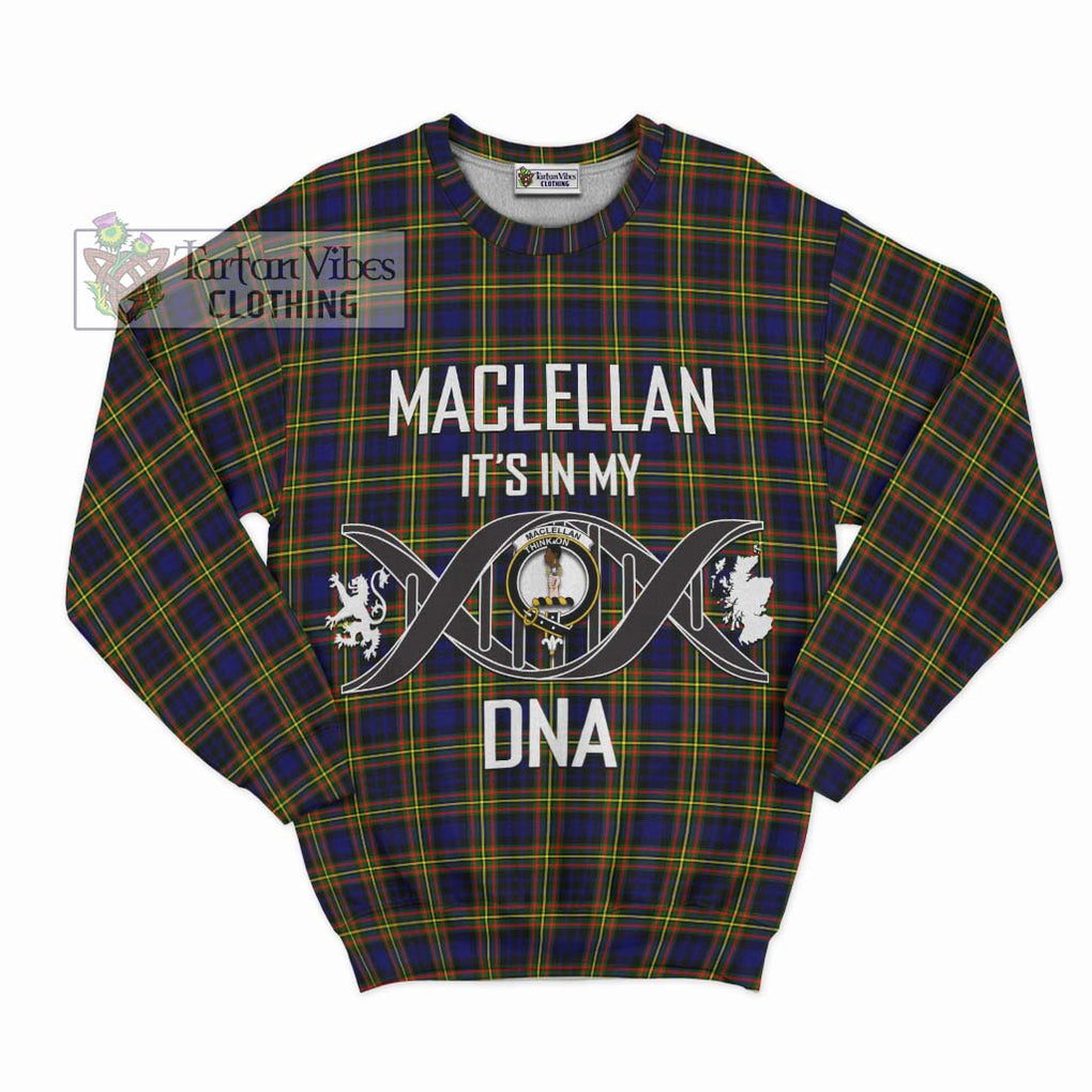 MacLellan Modern Tartan Sweatshirt with Family Crest DNA In Me Style - Tartanvibesclothing Shop