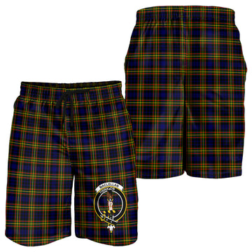 MacLellan Modern Tartan Mens Shorts with Family Crest