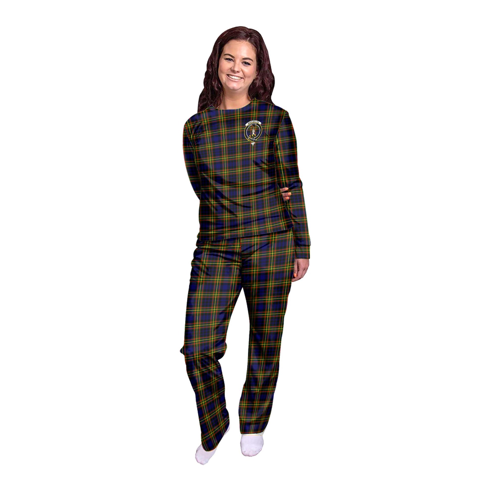 MacLellan Modern Tartan Pajamas Family Set with Family Crest - Tartanvibesclothing