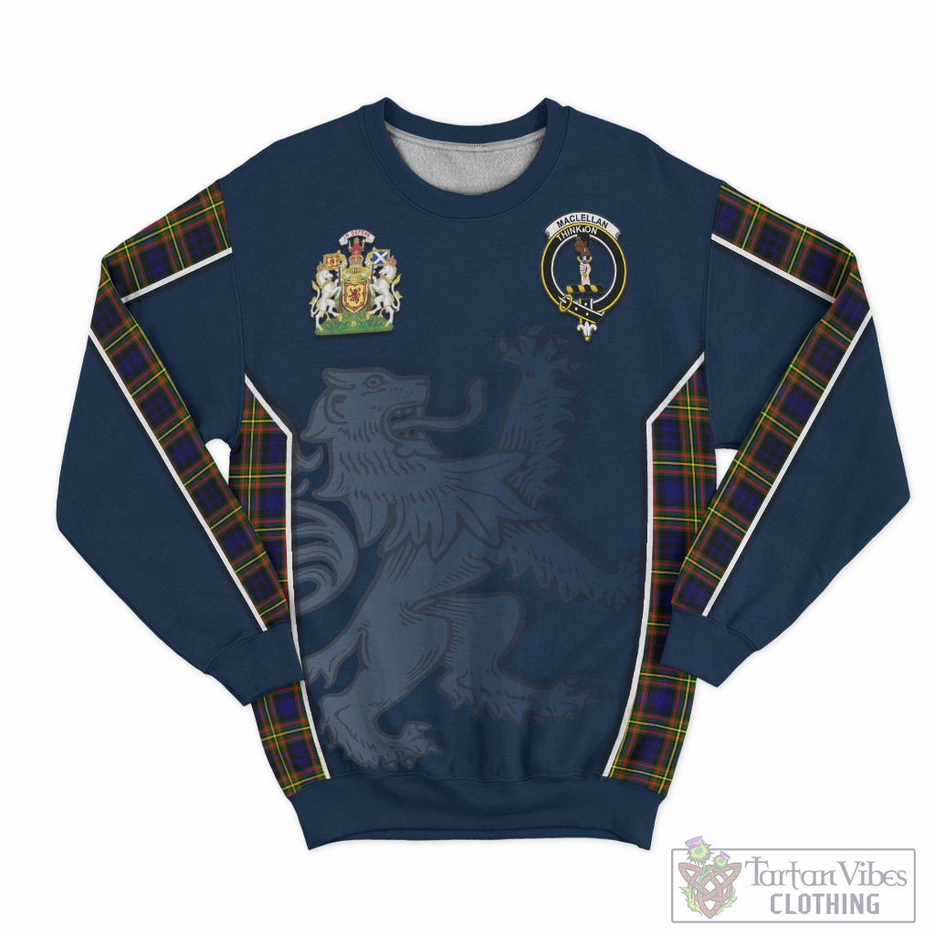 Tartan Vibes Clothing MacLellan Modern Tartan Sweater with Family Crest and Lion Rampant Vibes Sport Style