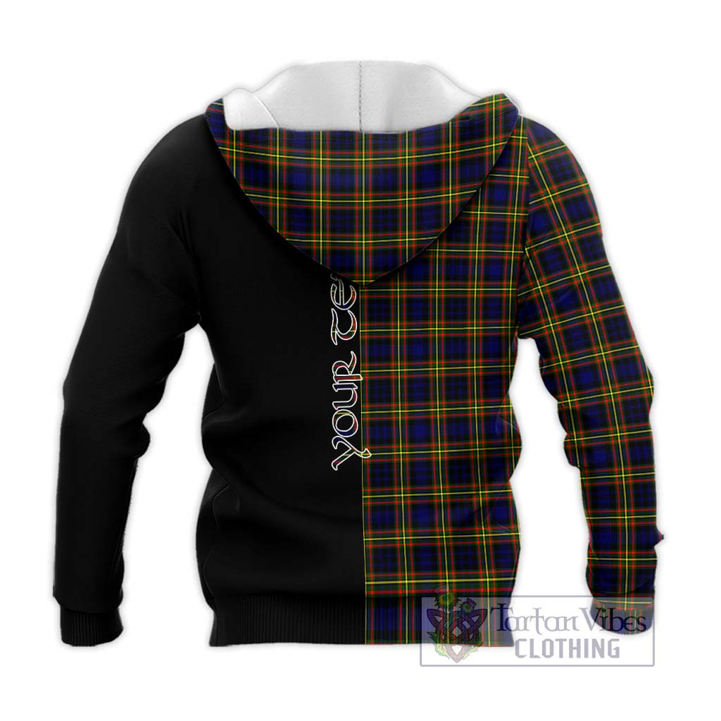 MacLellan Modern Tartan Knitted Hoodie with Family Crest and Half Of Me Style - Tartanvibesclothing Shop