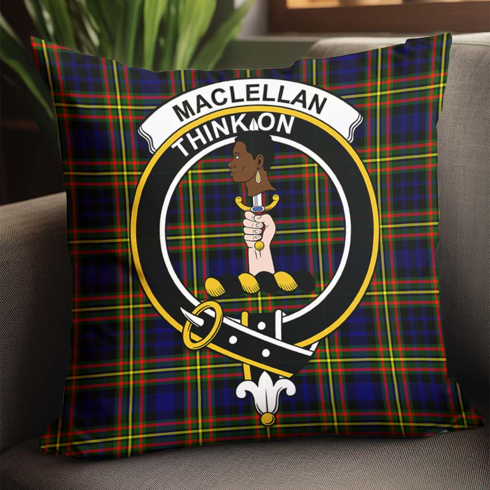 MacLellan Modern Tartan Pillow Cover with Family Crest - Tartanvibesclothing