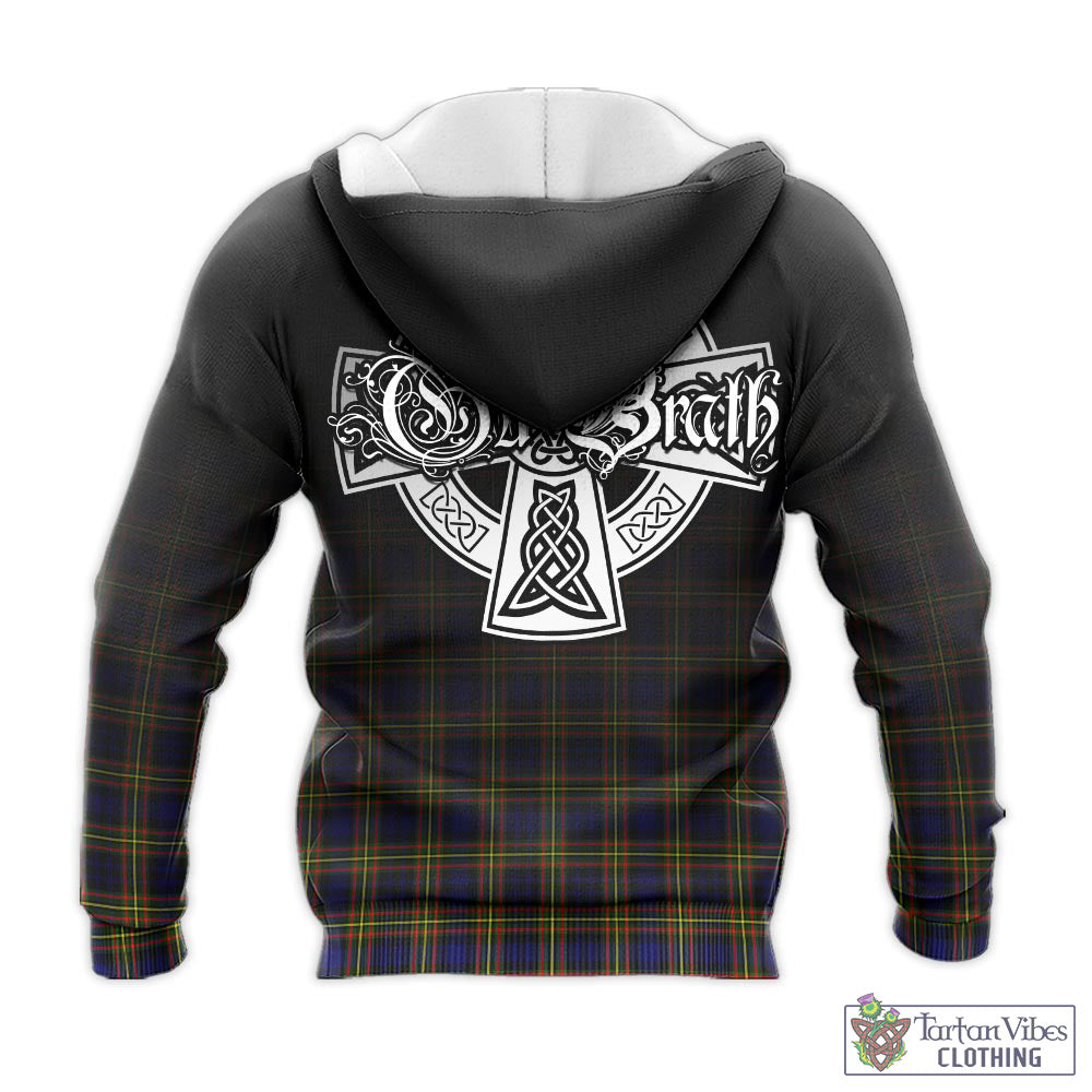 Tartan Vibes Clothing MacLellan Modern Tartan Knitted Hoodie Featuring Alba Gu Brath Family Crest Celtic Inspired