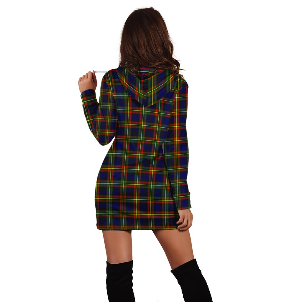 MacLellan Modern Tartan Hoodie Dress with Family Crest - Tartan Vibes Clothing