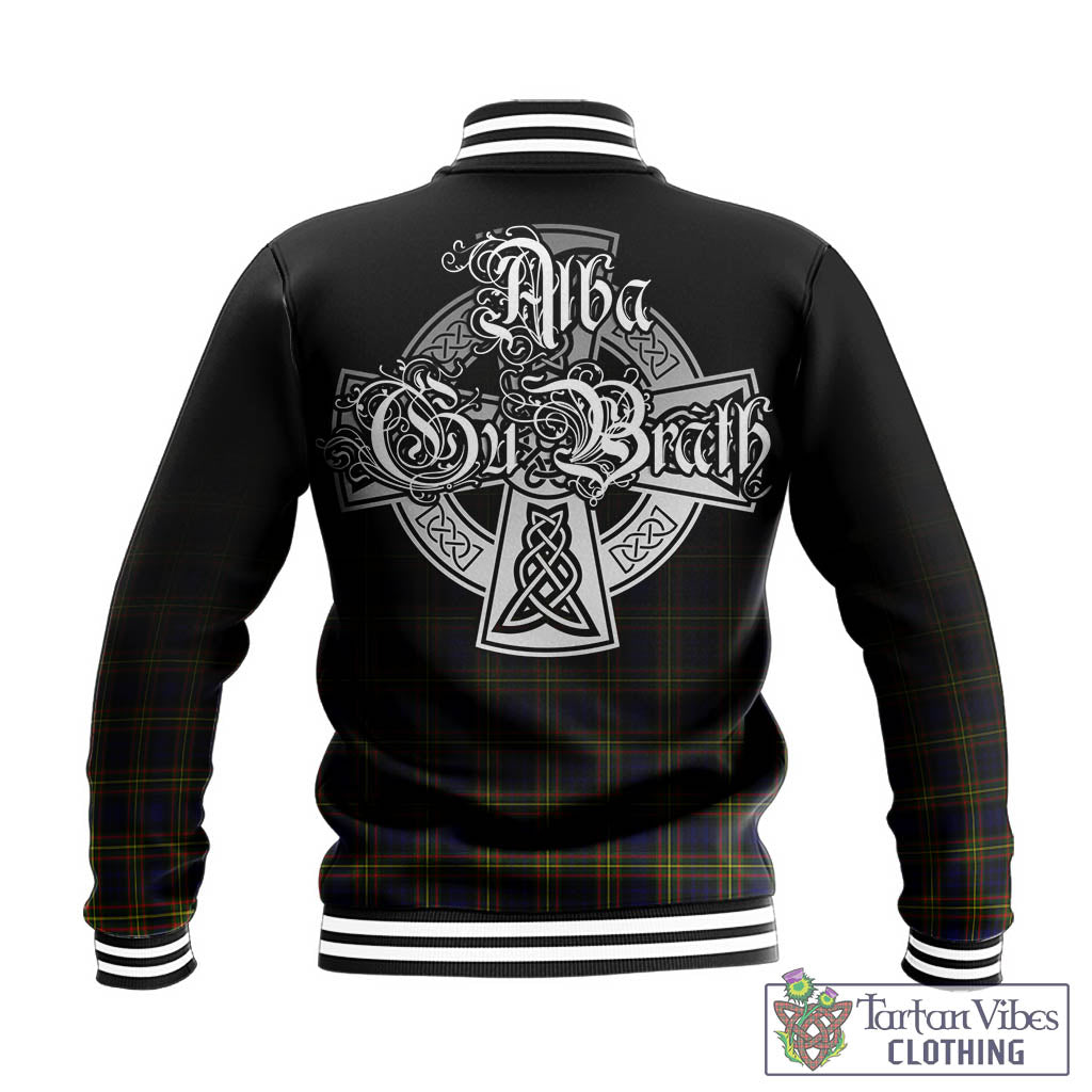 Tartan Vibes Clothing MacLellan Modern Tartan Baseball Jacket Featuring Alba Gu Brath Family Crest Celtic Inspired