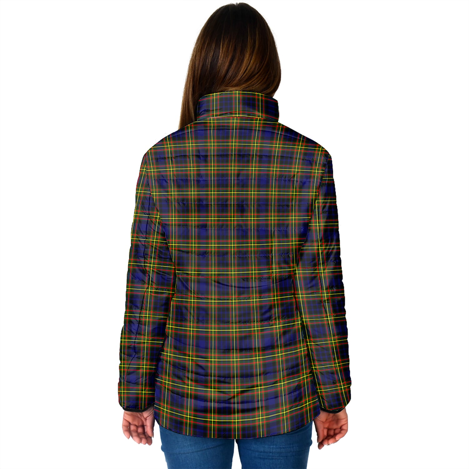 MacLellan Modern Tartan Padded Jacket with Family Crest - Tartan Vibes Clothing