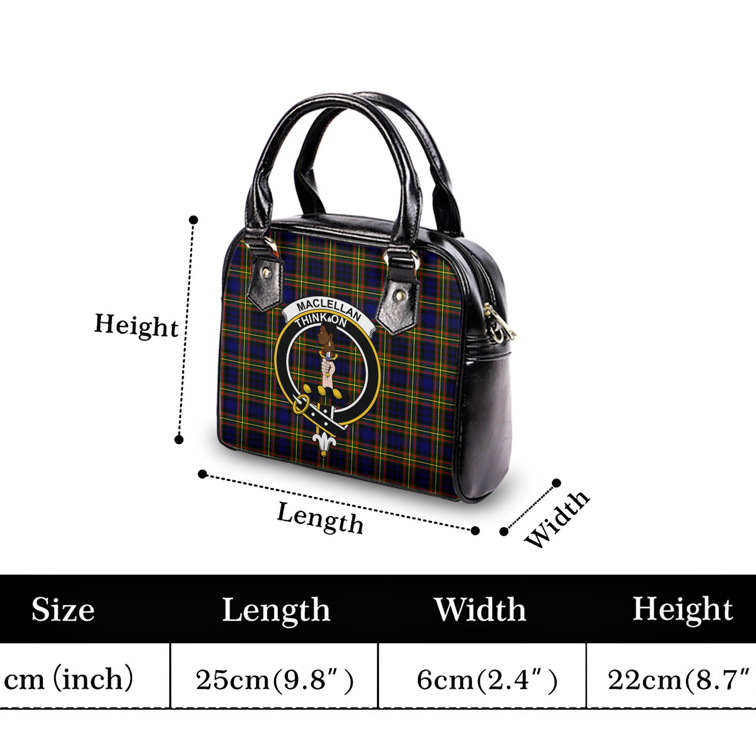 MacLellan Modern Tartan Shoulder Handbags with Family Crest - Tartanvibesclothing