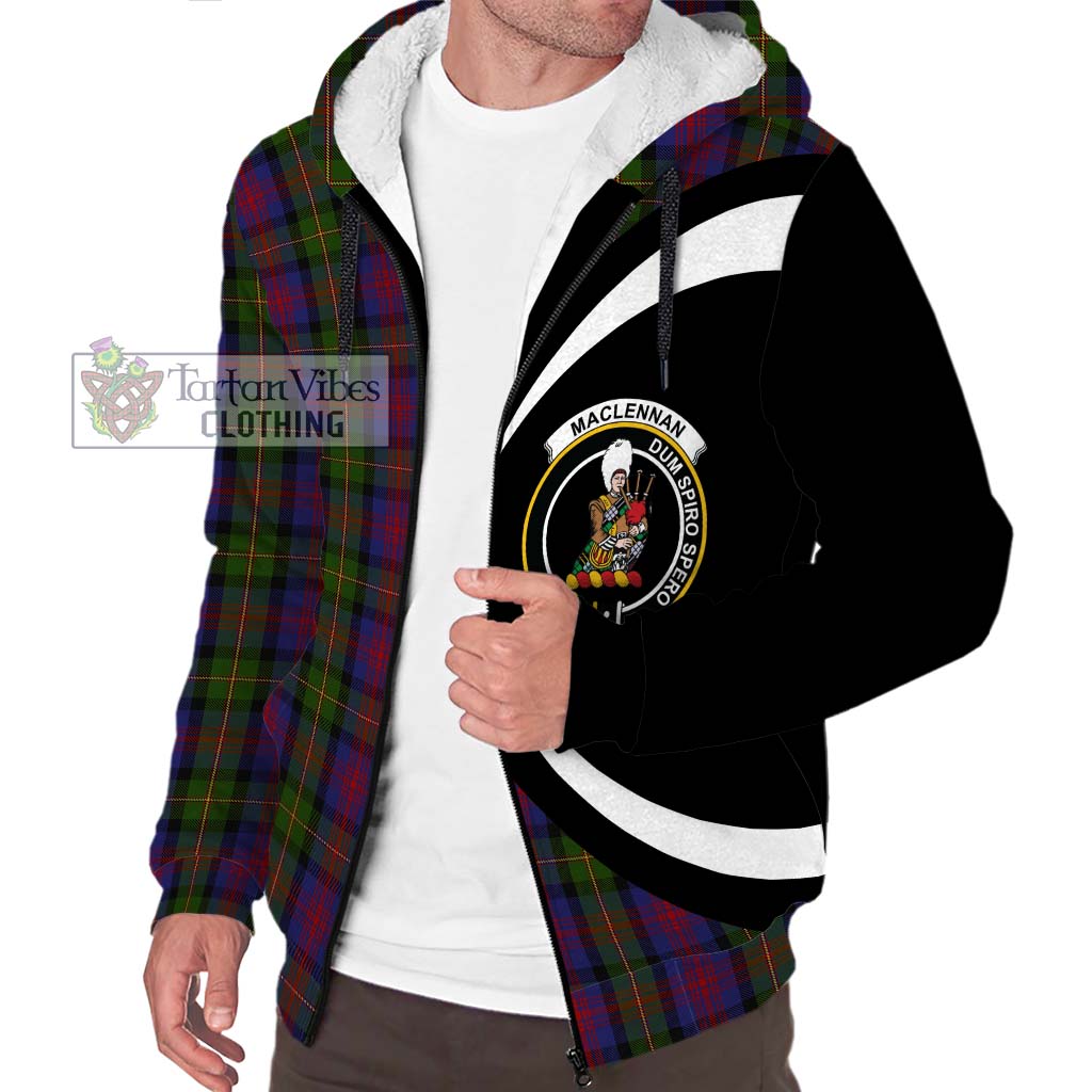 MacLennan (McLennan) Tartan Sherpa Hoodie with Family Crest Circle Style Unisex S - Tartan Vibes Clothing