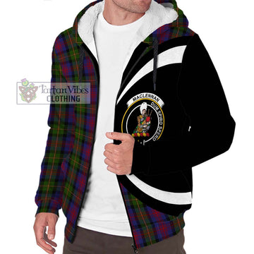 MacLennan (McLennan) Tartan Sherpa Hoodie with Family Crest Circle Style