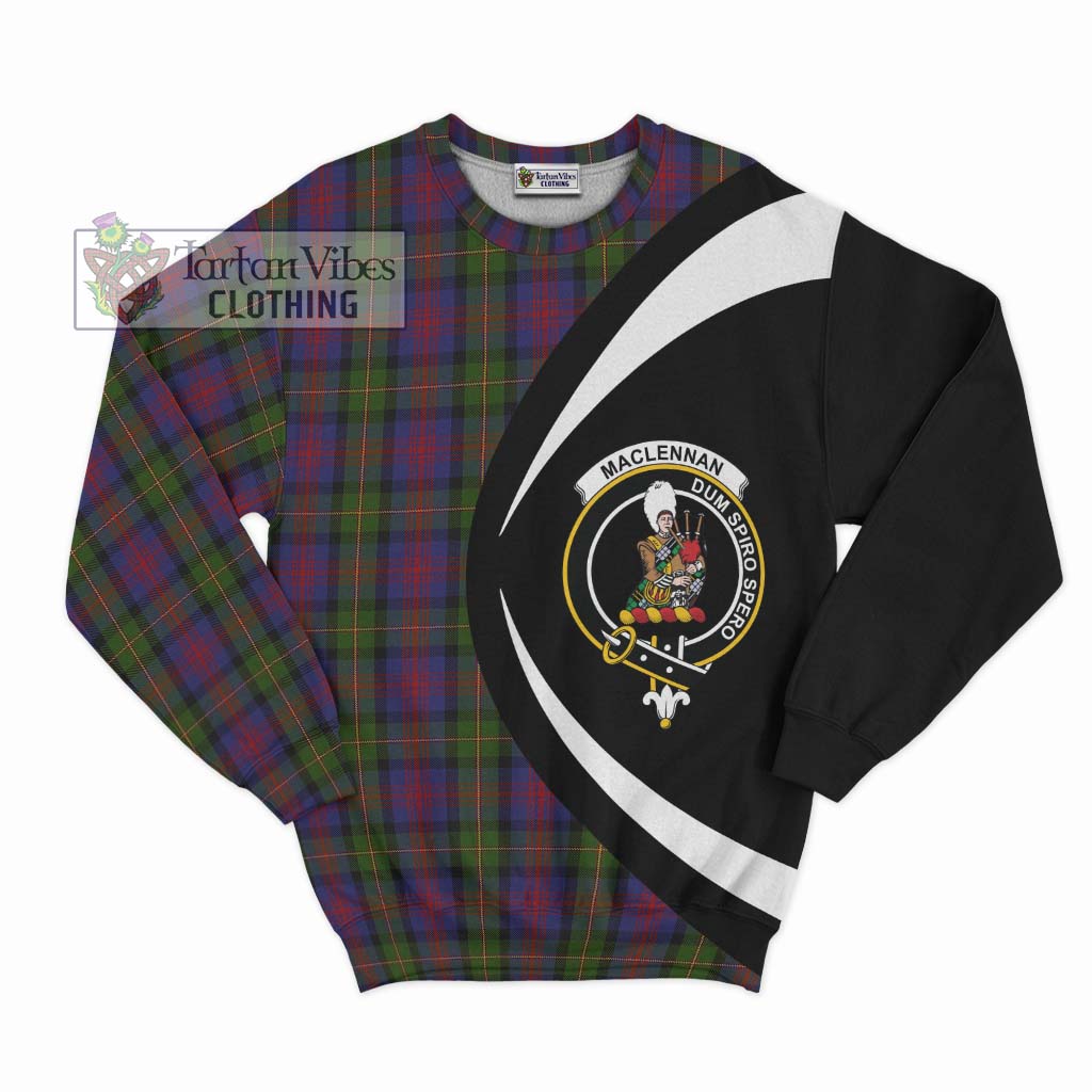 MacLennan (McLennan) Tartan Sweatshirt with Family Crest Circle Style Unisex - Tartan Vibes Clothing