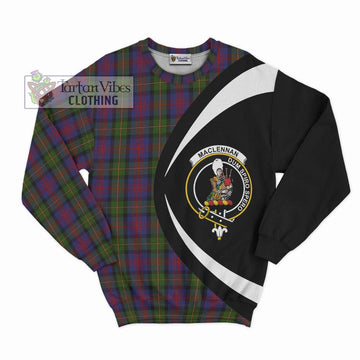 MacLennan (McLennan) Tartan Sweatshirt with Family Crest Circle Style