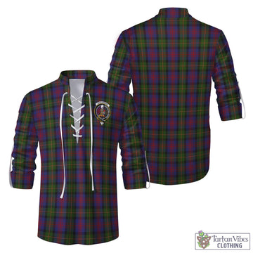 MacLennan (McLennan) Tartan Men's Scottish Traditional Jacobite Ghillie Kilt Shirt with Family Crest