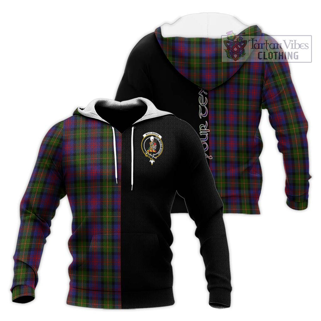 MacLennan (McLennan) Tartan Knitted Hoodie with Family Crest and Half Of Me Style Unisex Knitted Pullover Hoodie - Tartanvibesclothing Shop