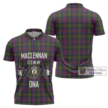 MacLennan (McLennan) Tartan Zipper Polo Shirt with Family Crest DNA In Me Style