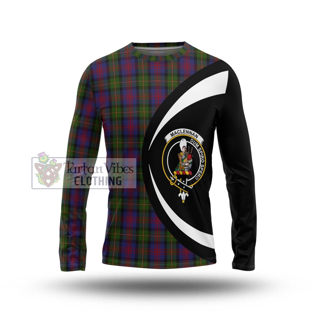 MacLennan (McLennan) Tartan Long Sleeve T-Shirt with Family Crest Circle Style Unisex - Tartan Vibes Clothing