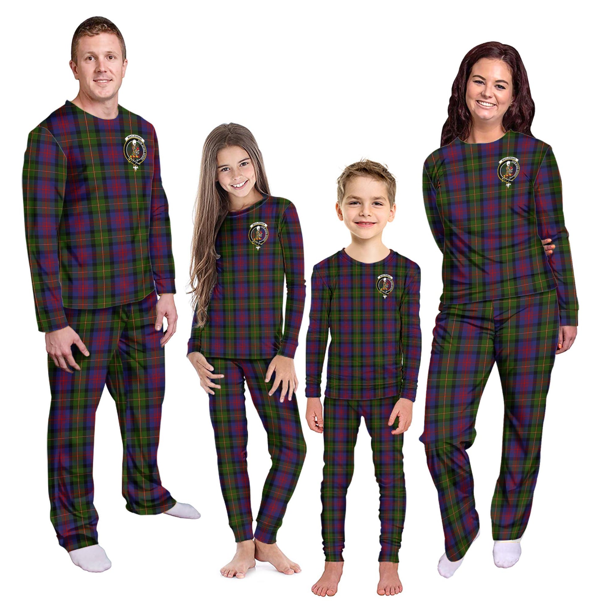 MacLennan Tartan Pajamas Family Set with Family Crest - Tartanvibesclothing