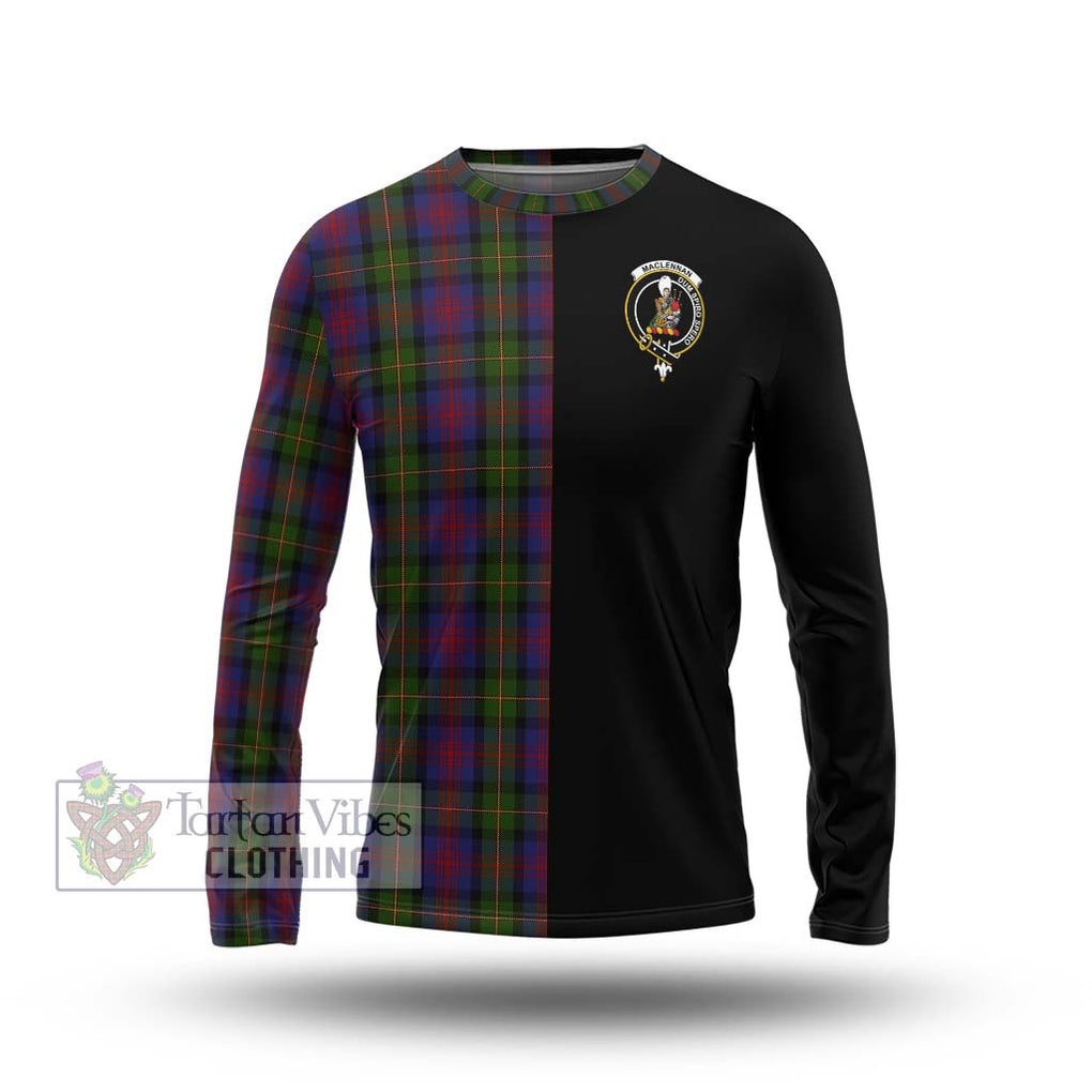 MacLennan (McLennan) Tartan Long Sleeve T-Shirt with Family Crest and Half Of Me Style Unisex - Tartanvibesclothing Shop