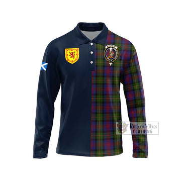 MacLennan (McLennan) Tartan Long Sleeve Polo Shirt Alba with Scottish Lion Royal Arm Half Style