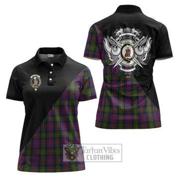 MacLennan (McLennan) Tartan Women's Polo Shirt with Family Crest and Military Logo Style