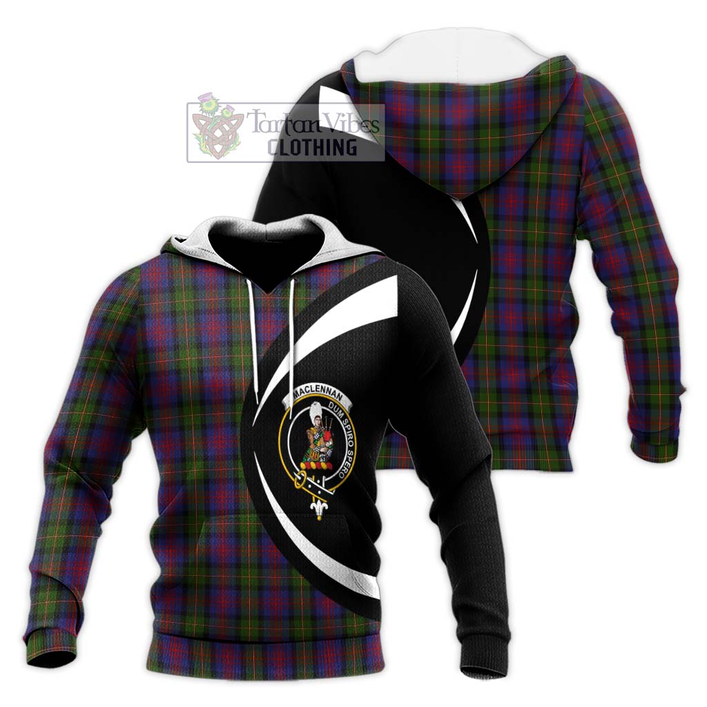 MacLennan (McLennan) Tartan Knitted Hoodie with Family Crest Circle Style Unisex Knitted Pullover Hoodie - Tartan Vibes Clothing