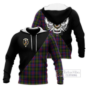 MacLennan (McLennan) Tartan Knitted Hoodie with Family Crest and Military Logo Style