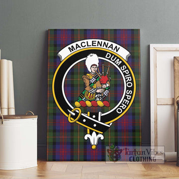 MacLennan (McLennan) Tartan Canvas Print Wall Art with Family Crest