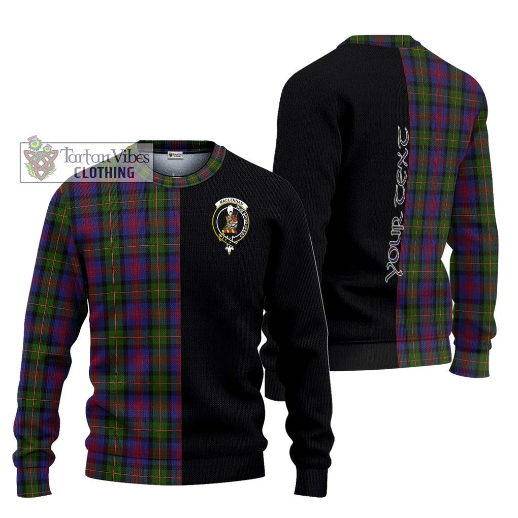 MacLennan (McLennan) Tartan Knitted Sweater with Family Crest and Half Of Me Style Unisex - Tartanvibesclothing Shop