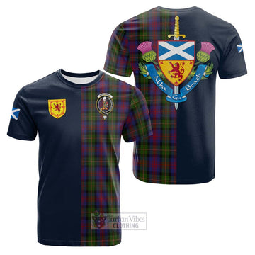 MacLennan (McLennan) Tartan Cotton T-shirt Alba with Scottish Lion Royal Arm Half Style