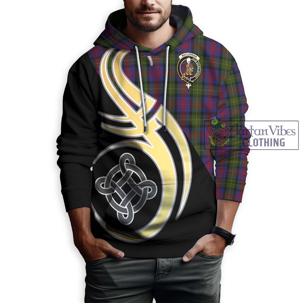 MacLennan (McLennan) Tartan Hoodie with Family Crest and Celtic Symbol Style Zip Hoodie - Tartan Vibes Clothing