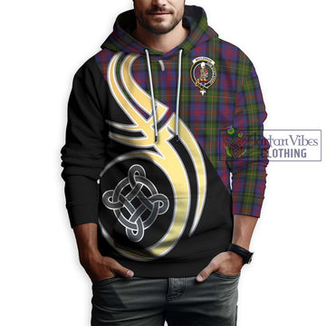 MacLennan (McLennan) Tartan Hoodie with Family Crest and Celtic Symbol Style