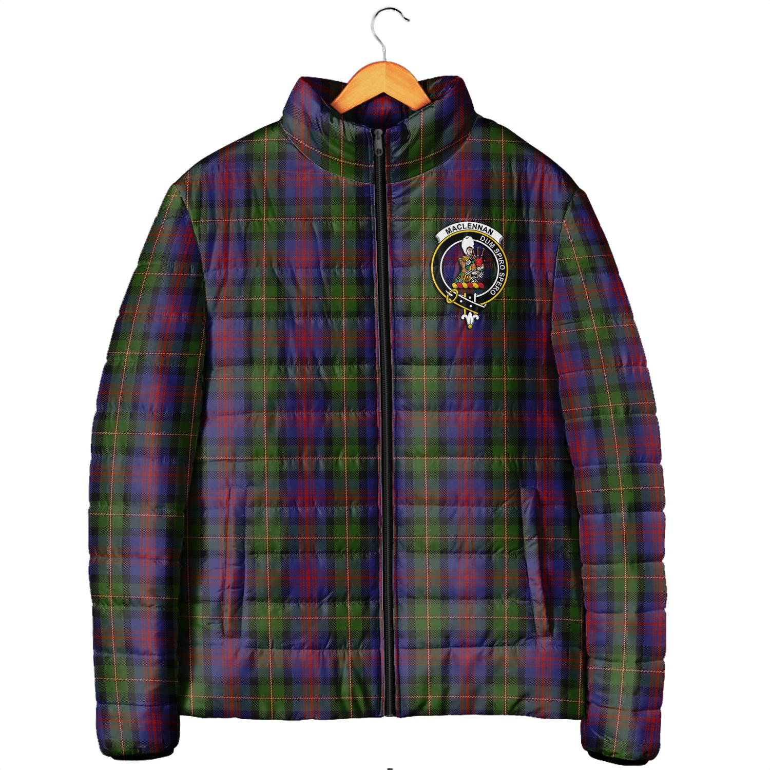 MacLennan (McLennan) Tartan Padded Jacket with Family Crest Men's Padded Jacket - Tartan Vibes Clothing