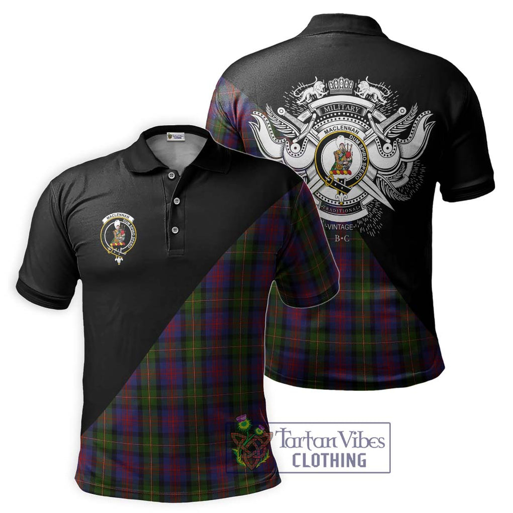 MacLennan (McLennan) Tartan Polo Shirt with Family Crest and Military Logo Style Kid - Tartanvibesclothing Shop