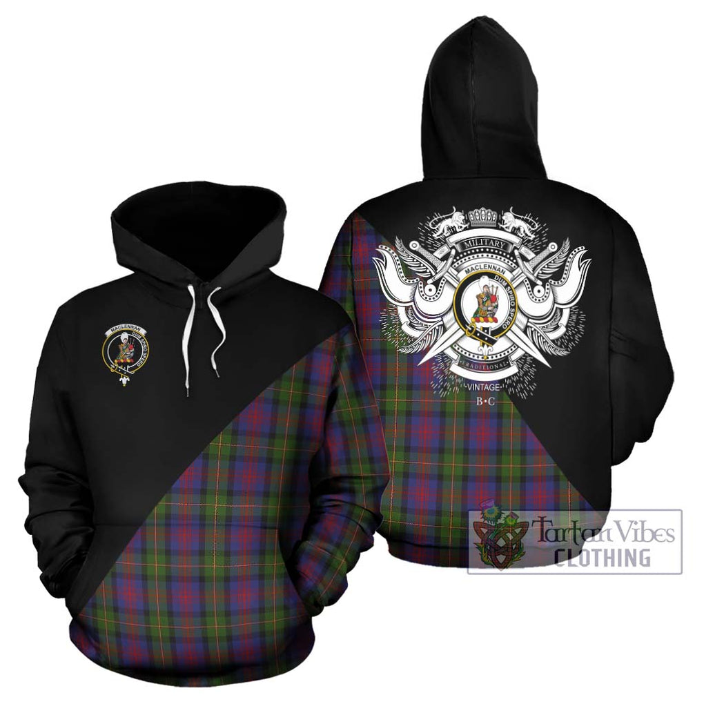 MacLennan (McLennan) Tartan Hoodie with Family Crest and Military Logo Style Zip Hoodie - Tartanvibesclothing Shop