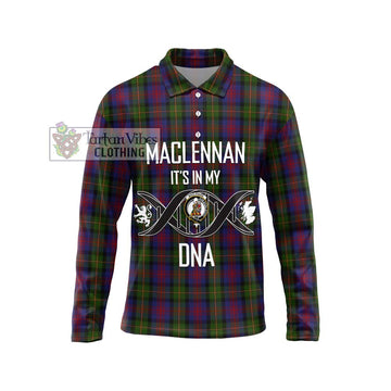 MacLennan (McLennan) Tartan Long Sleeve Polo Shirt with Family Crest DNA In Me Style