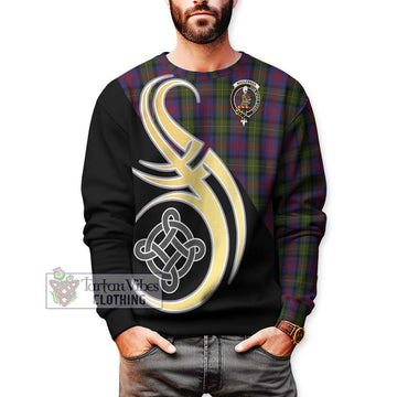 MacLennan (McLennan) Tartan Sweatshirt with Family Crest and Celtic Symbol Style