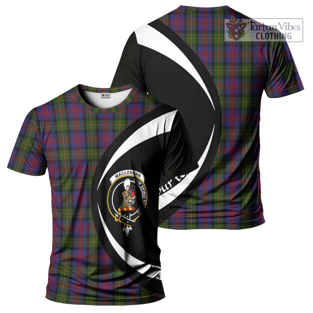 Tartan Vibes Clothing MacLennan Tartan T-Shirt with Family Crest Circle Style