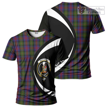 MacLennan (McLennan) Tartan T-Shirt with Family Crest Circle Style