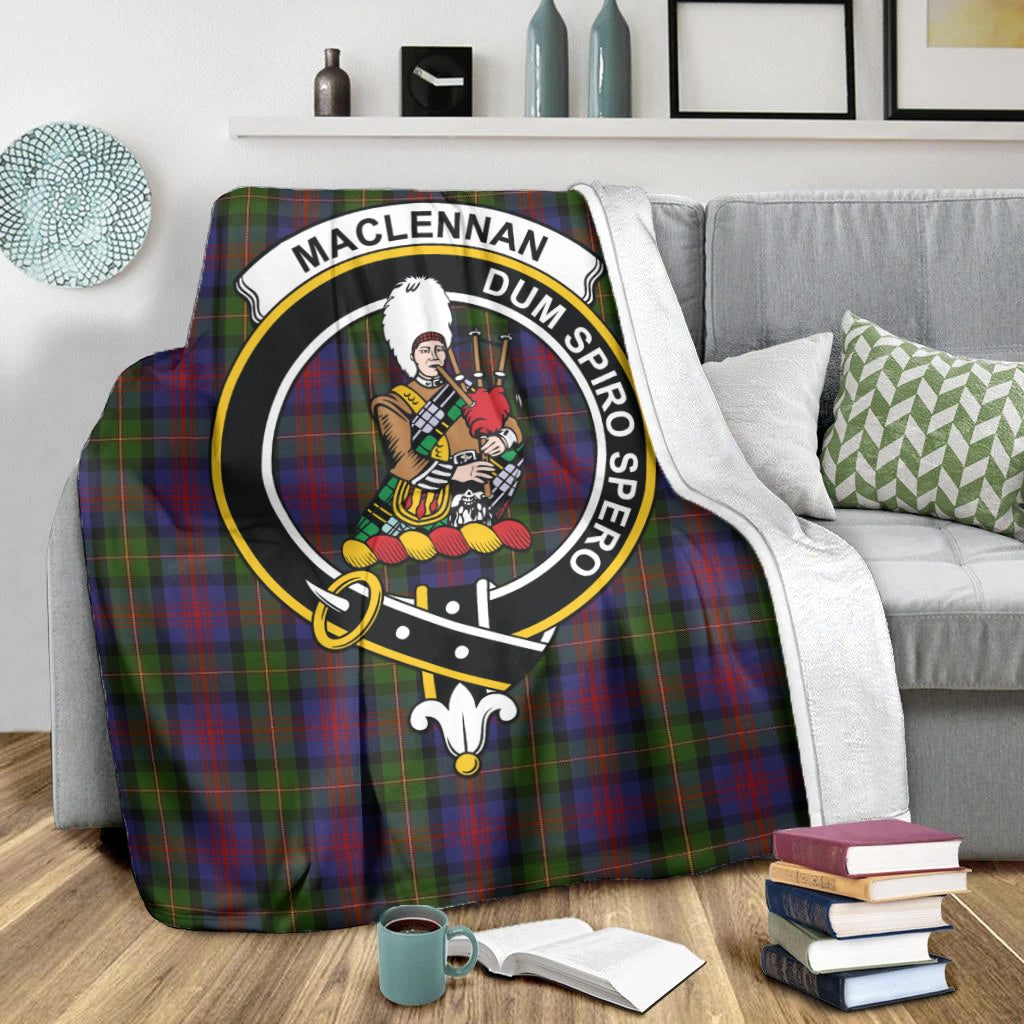 maclennan-tartab-blanket-with-family-crest