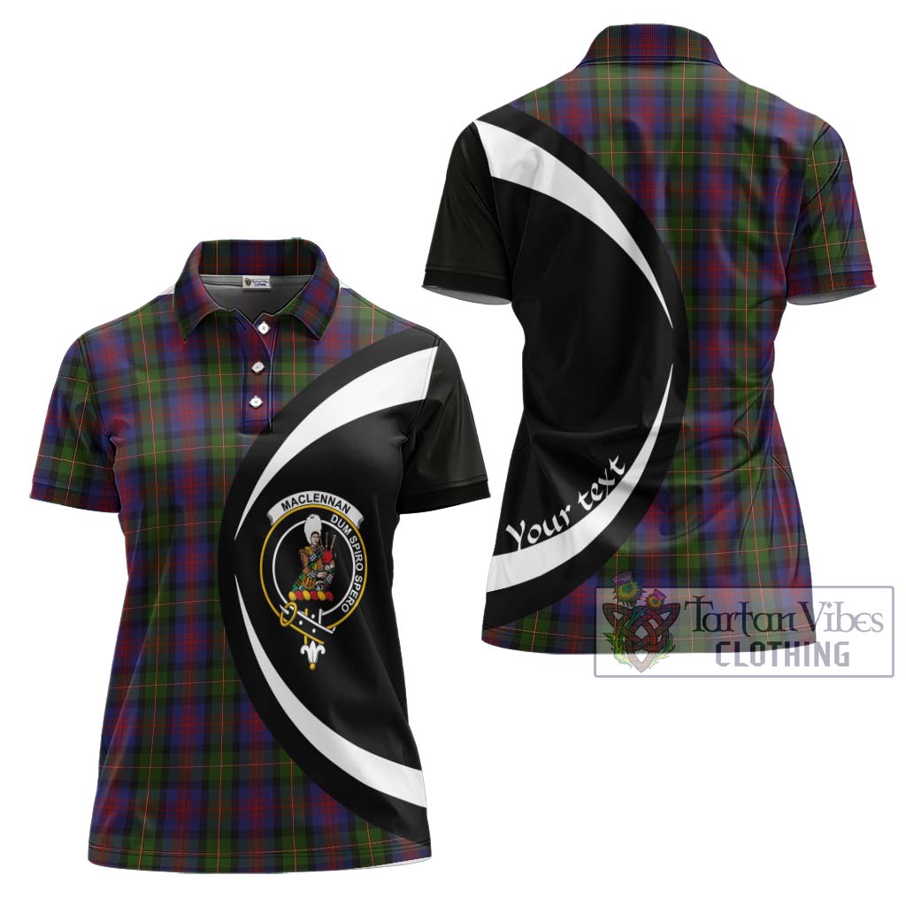 Tartan Vibes Clothing MacLennan Tartan Women's Polo Shirt with Family Crest Circle Style