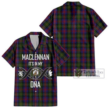 MacLennan (McLennan) Tartan Short Sleeve Button Shirt with Family Crest DNA In Me Style