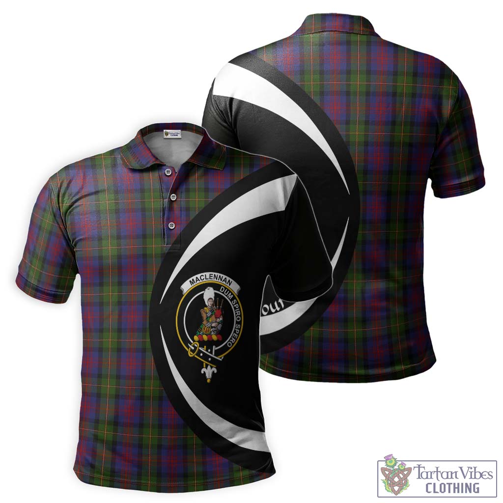 Tartan Vibes Clothing MacLennan Tartan Men's Polo Shirt with Family Crest Circle Style