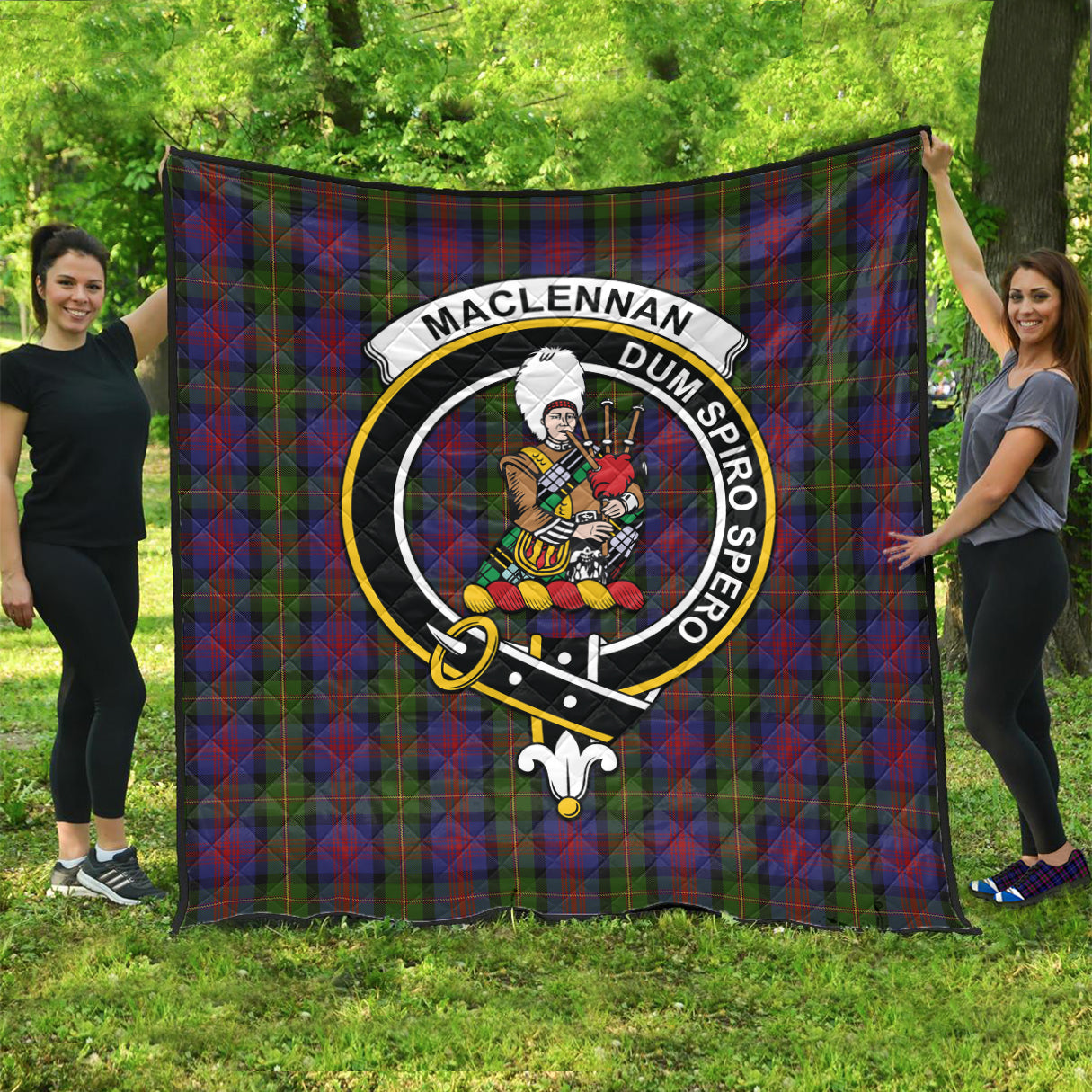 maclennan-tartan-quilt-with-family-crest