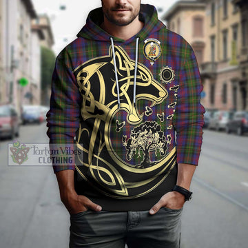 MacLennan (McLennan) Tartan Hoodie with Family Crest Celtic Wolf Style