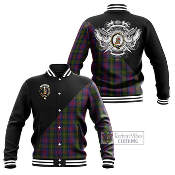 MacLennan (McLennan) Tartan Baseball Jacket with Family Crest and Military Logo Style