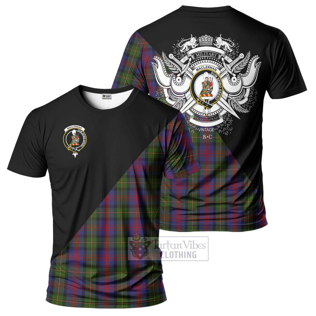 MacLennan (McLennan) Tartan T-Shirt with Family Crest and Military Logo Style Kid's Shirt - Tartanvibesclothing Shop