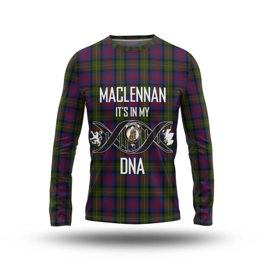 MacLennan (McLennan) Tartan Long Sleeve T-Shirt with Family Crest DNA In Me Style Unisex - Tartanvibesclothing Shop