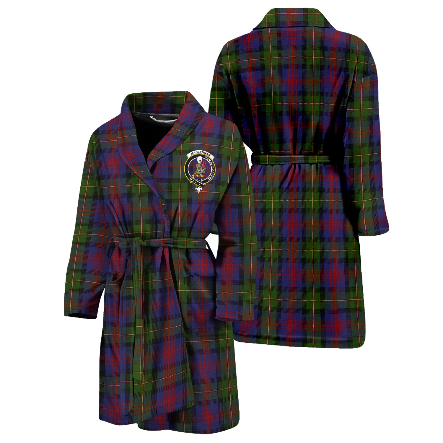 MacLennan (McLennan) Tartan Bathrobe with Family Crest Unisex S - Tartan Vibes Clothing