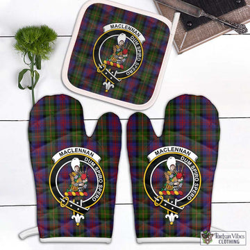 MacLennan (McLennan) Tartan Combo Oven Mitt & Pot-Holder with Family Crest White - Tartan Vibes Clothing