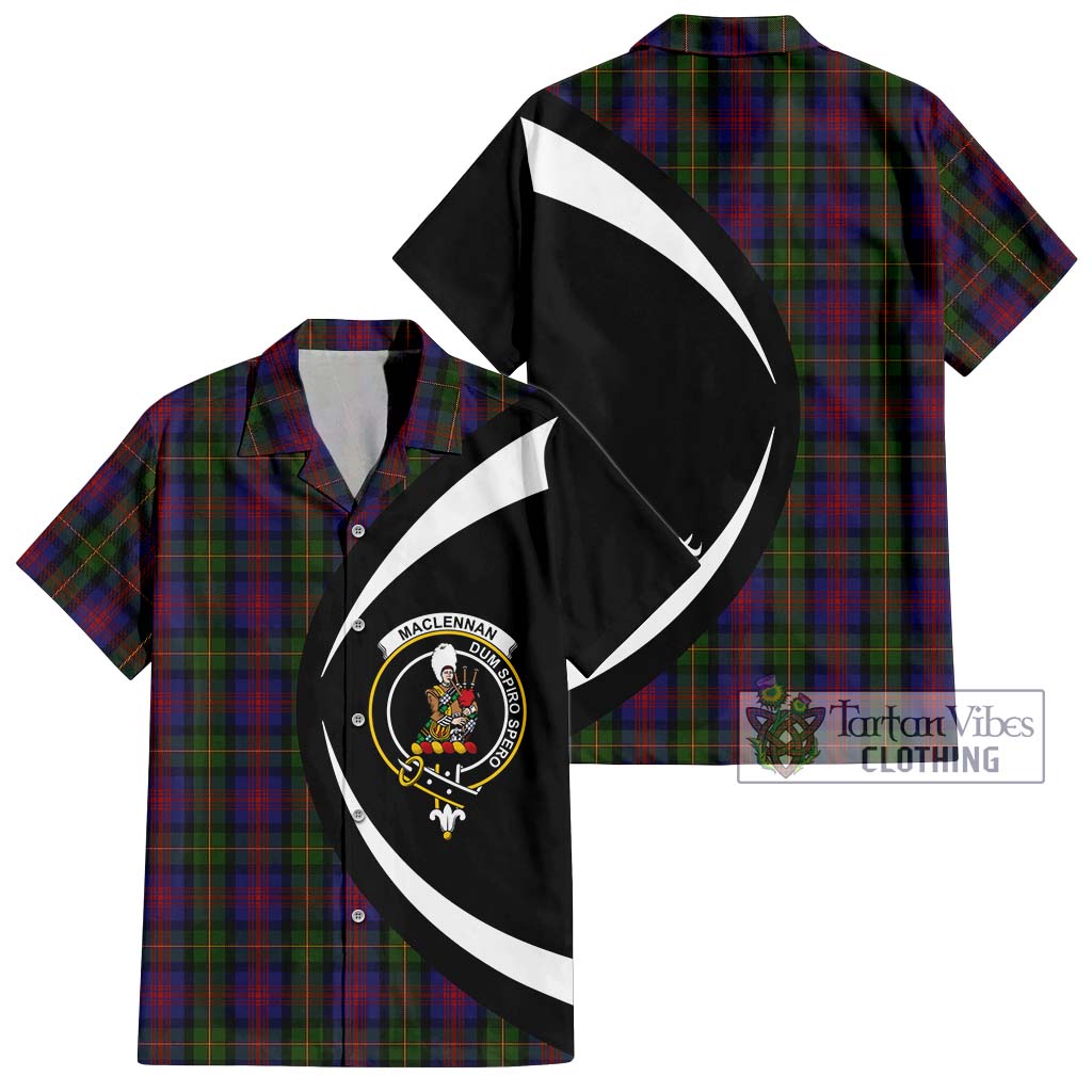 MacLennan (McLennan) Tartan Short Sleeve Button Up with Family Crest Circle Style Kid - Tartan Vibes Clothing