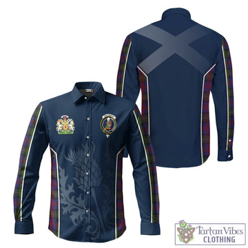 MacLennan (McLennan) Tartan Long Sleeve Button Up Shirt with Family Crest and Scottish Thistle Vibes Sport Style